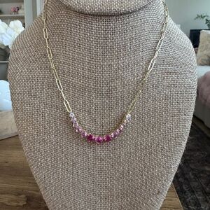 Melinda  Maria Not Your basic Samantha Pink Graduated Necklace